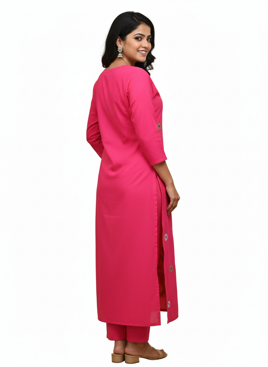 Premium Quality Hand Embroidered Kanthastitch Kurti