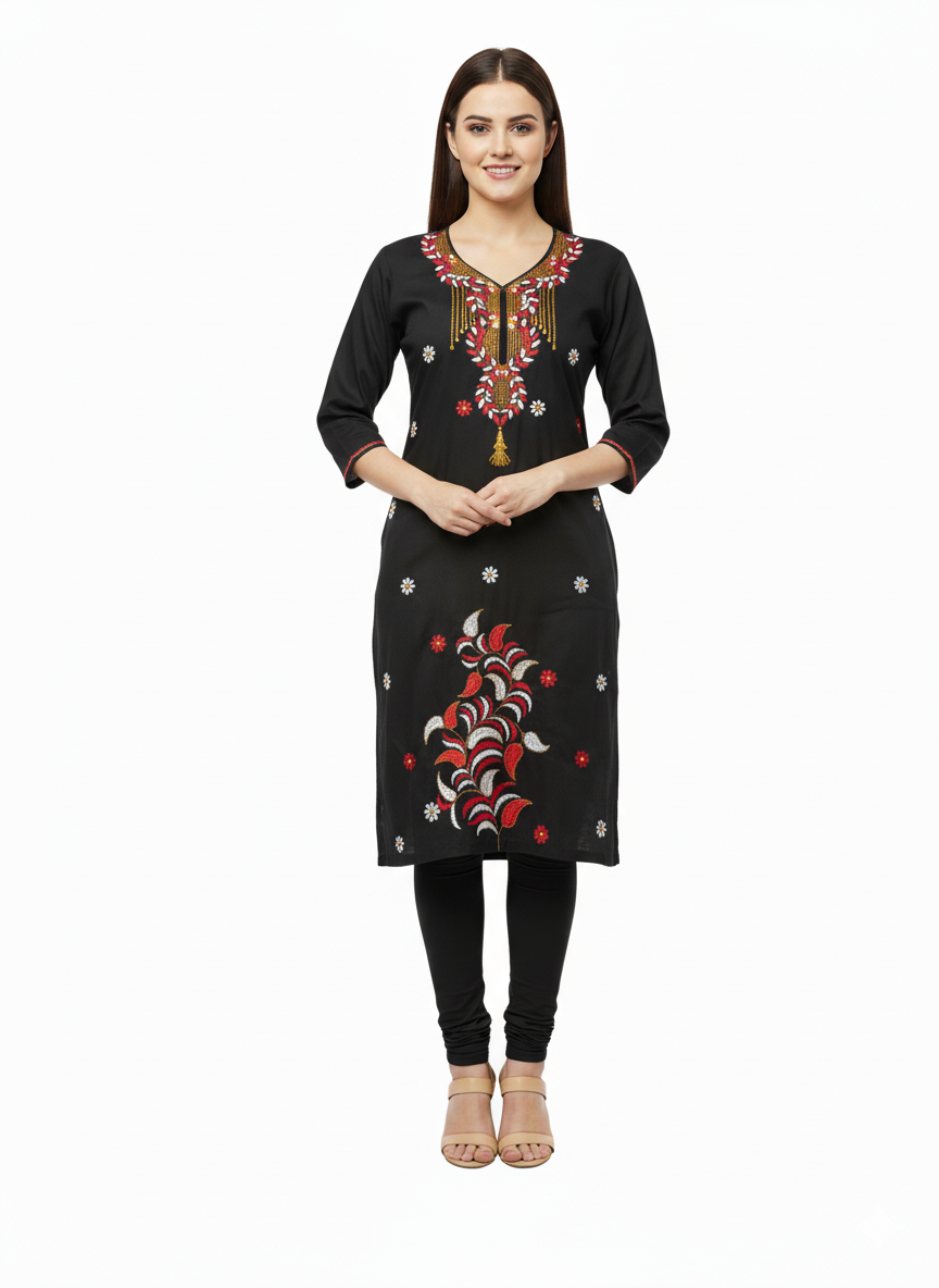 Hand Embroidered Kanthastitch Kurti