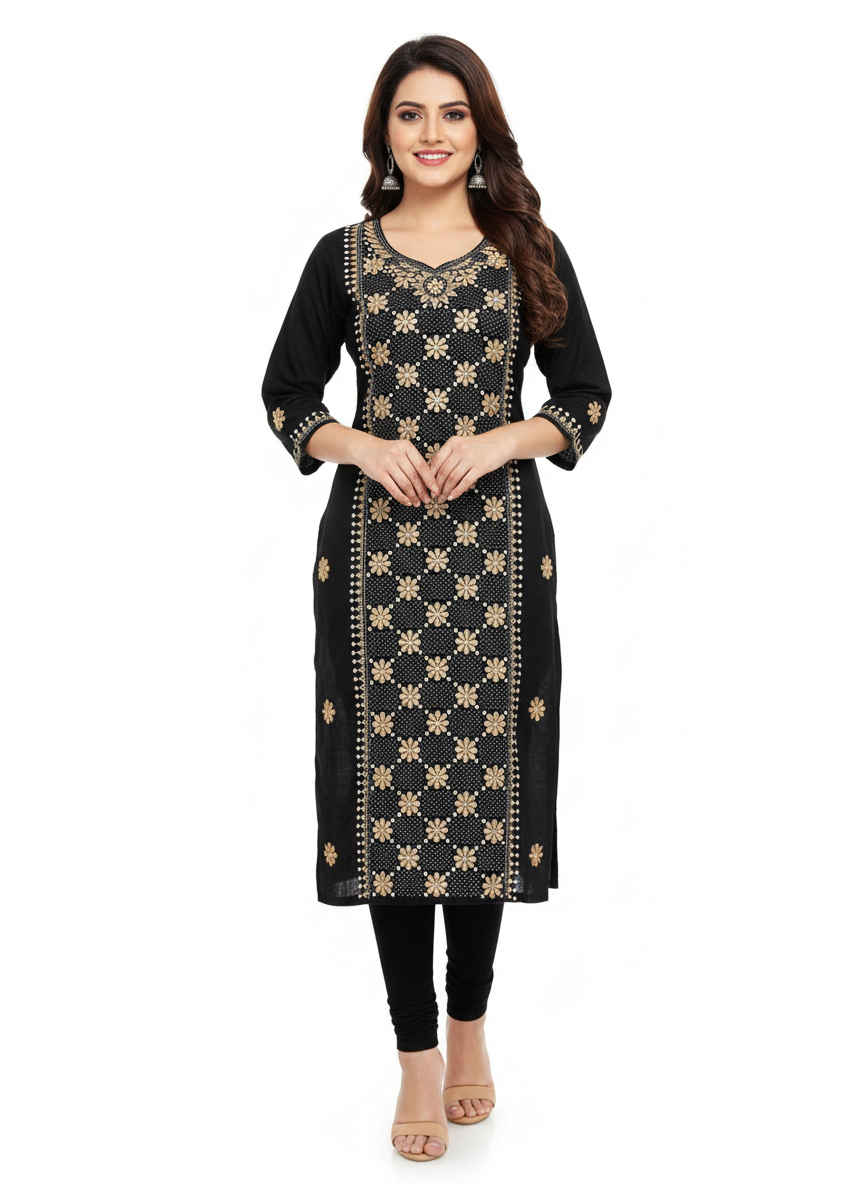 Hand Embroidered Kanthastitch Kurti