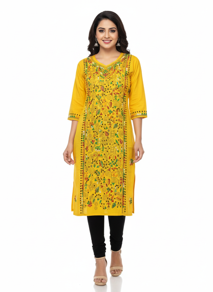 Hand Embroidered Kanthastitch Kurti