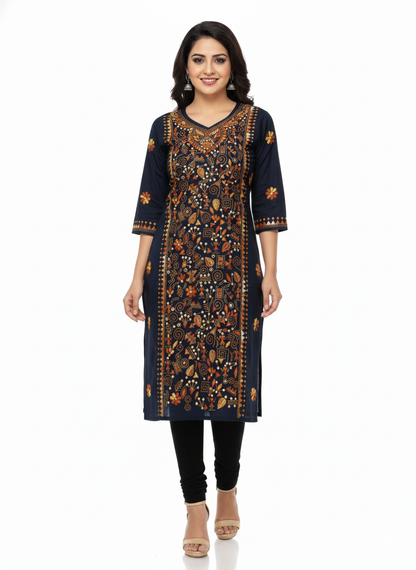 Hand Embroidered Kanthastitch Kurti
