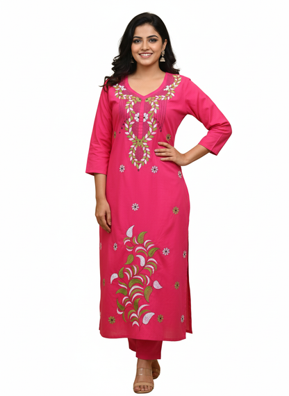 Premium Quality Hand Embroidered Kanthastitch Kurti