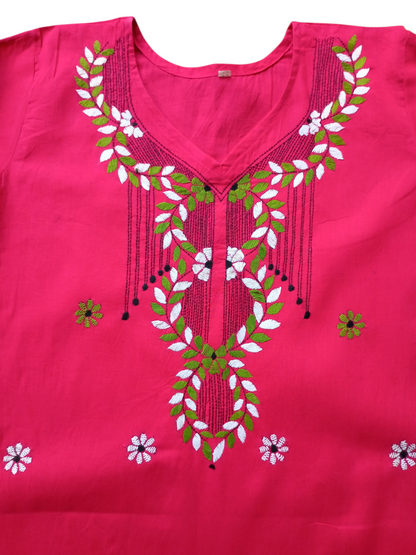 Premium Quality Hand Embroidered Kanthastitch Kurti