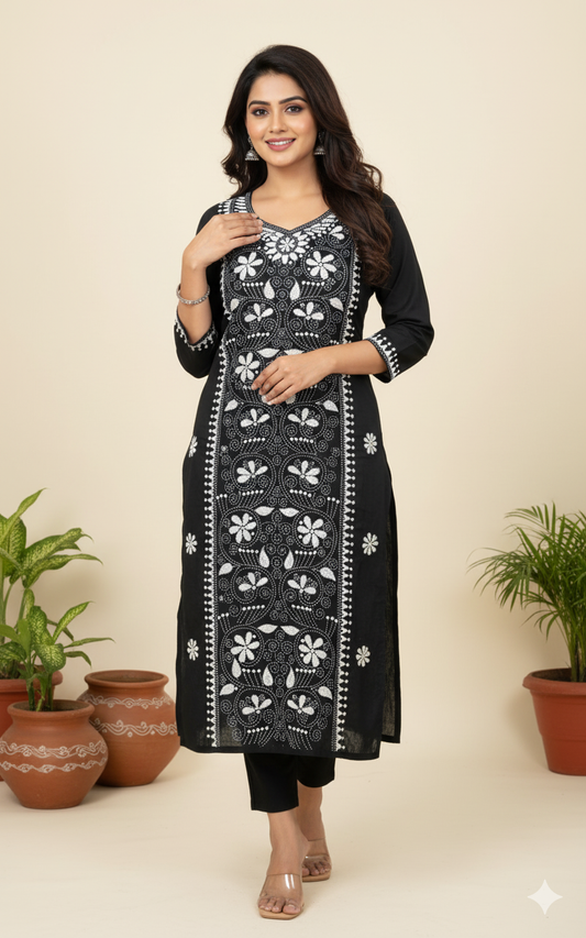 Premium Quality Hand Embroidered Kanthastitch Kurti